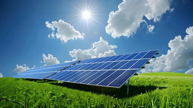 ai-generated-fields-of-solar-panels-and-systems-to-produce-green-electricity-ai-generated-photo
